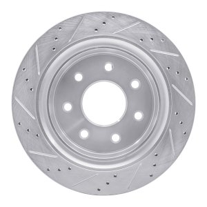 Ford F-150 Brake Rotor (1) - Rear Right - R1 Concepts - Drilled & Slotted - Silver - `12-`14